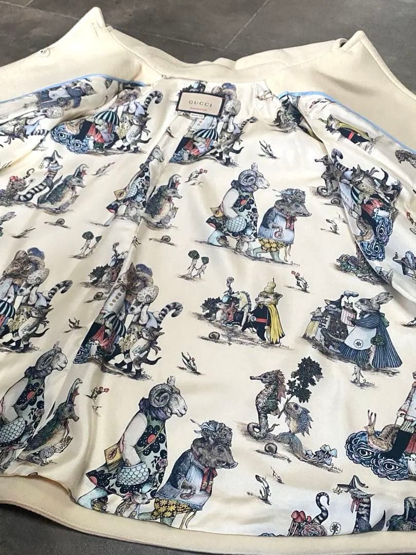 GUCCI グッチ 日本限定 ヒグチユウコ キャットアップリケ コート ポンチョ