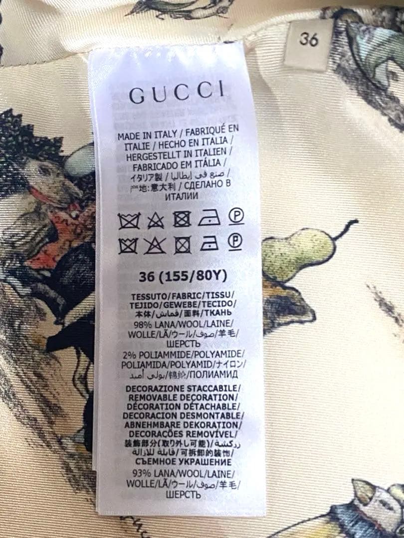 GUCCI グッチ 日本限定 ヒグチユウコ キャットアップリケ コート ポンチョ