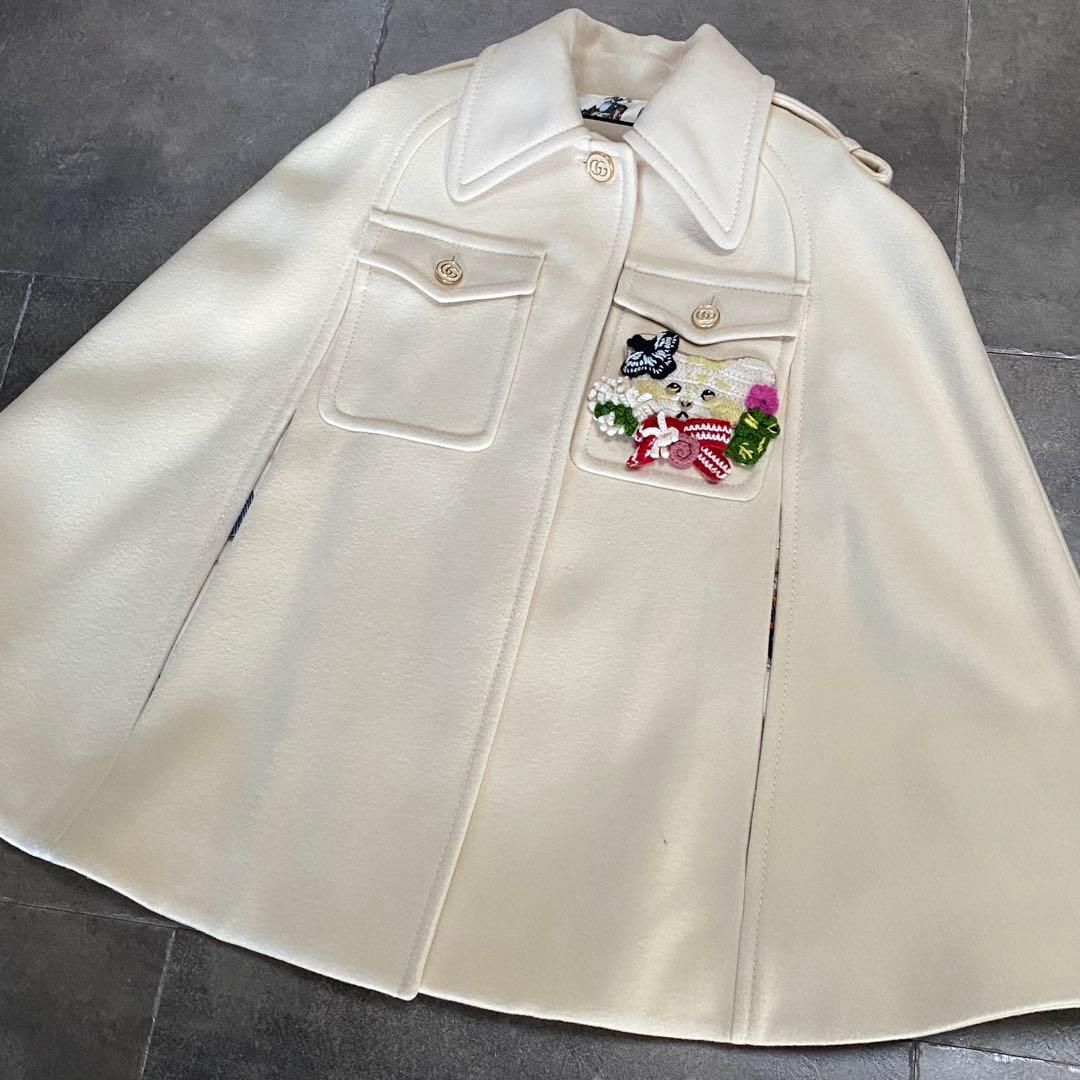 GUCCI グッチ 日本限定 ヒグチユウコ キャットアップリケ コート ポンチョ