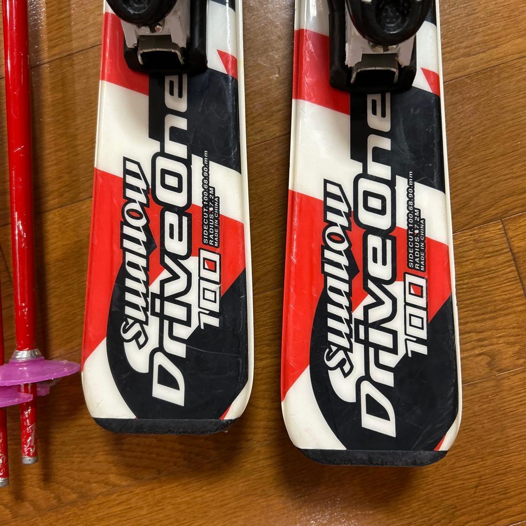 swallow スキーセット板100cm おまけの靴21センチ ストック付き