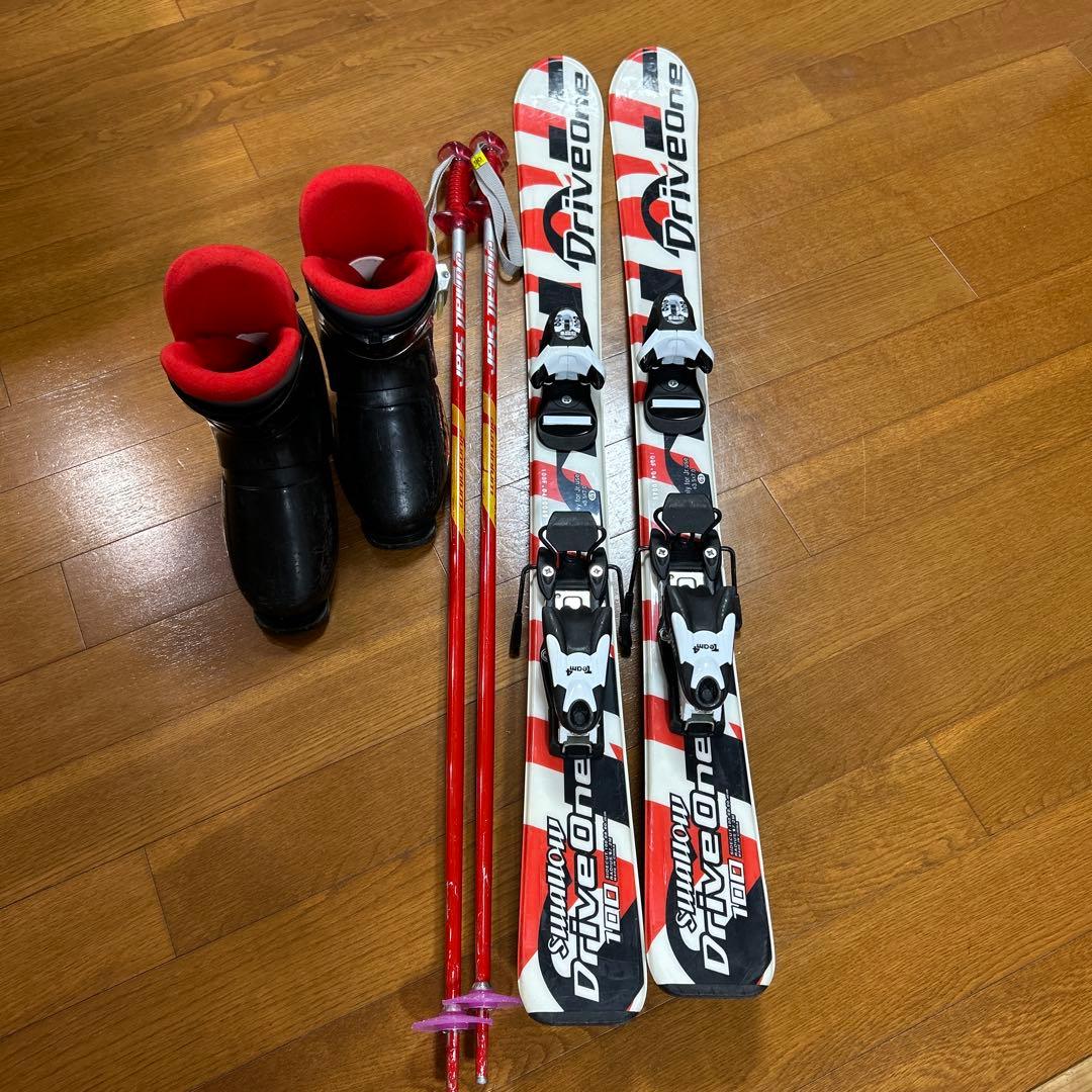 swallow スキーセット板100cm おまけの靴21センチ ストック付き