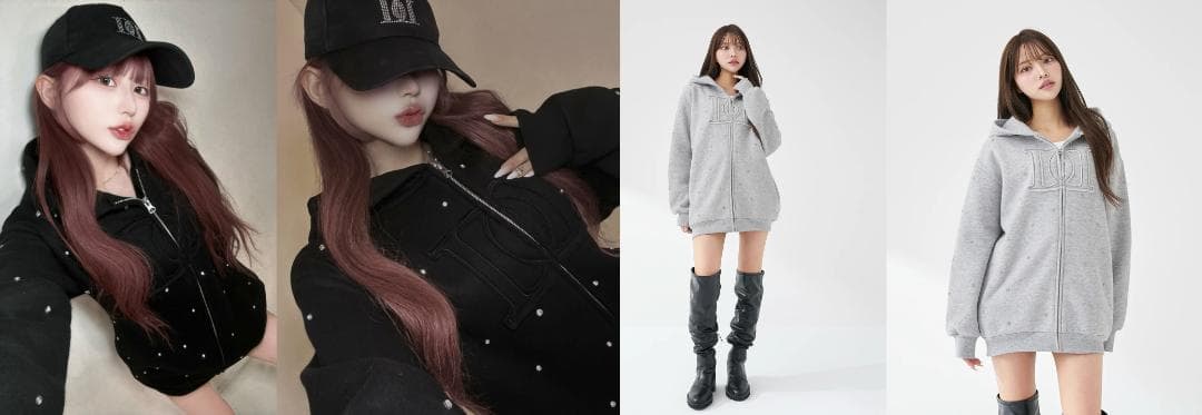 ダーリッチ darich DDロゴビジュージップパーカー グレー GRY