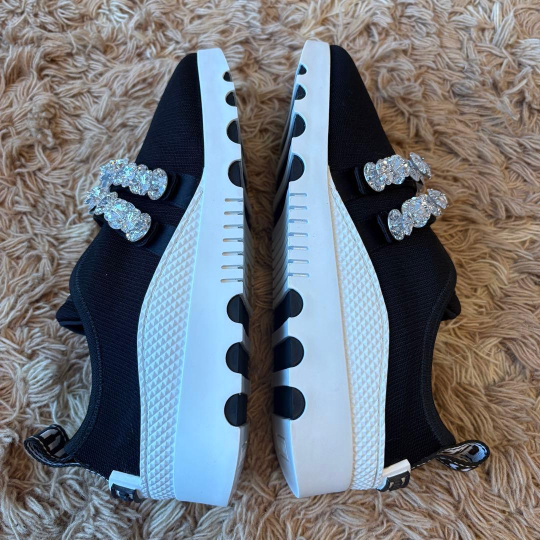 【未使用】MIUMIU ミュウミュウ ロゴ ビジュー スニーカー 38.5