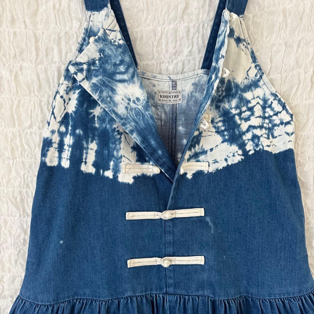 KOUNTRYキャピタル タイダイ インディゴ デニム サロペット オールイン