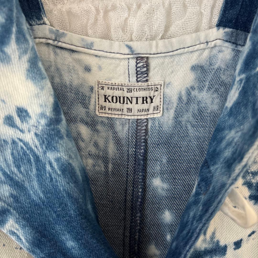 KOUNTRYキャピタル タイダイ インディゴ デニム サロペット オールイン
