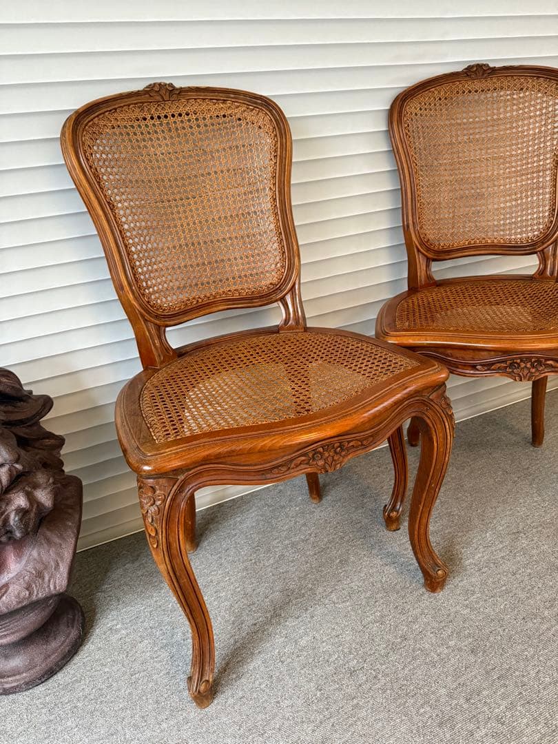 【2脚★刻印アリ】フランス アンティークチェア ダイニングチェア