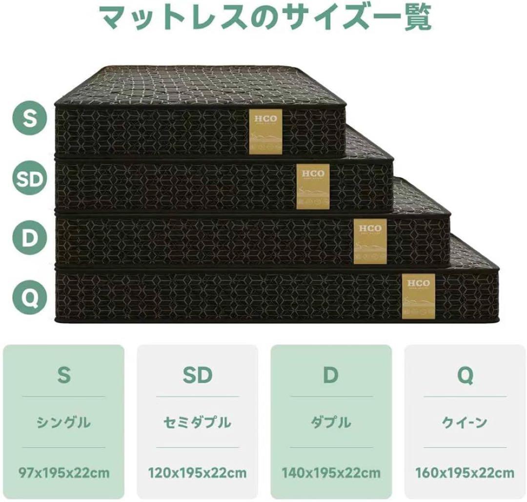 [HCO]極暑マットレス シングル 22cm 高反発静音(ブラック)