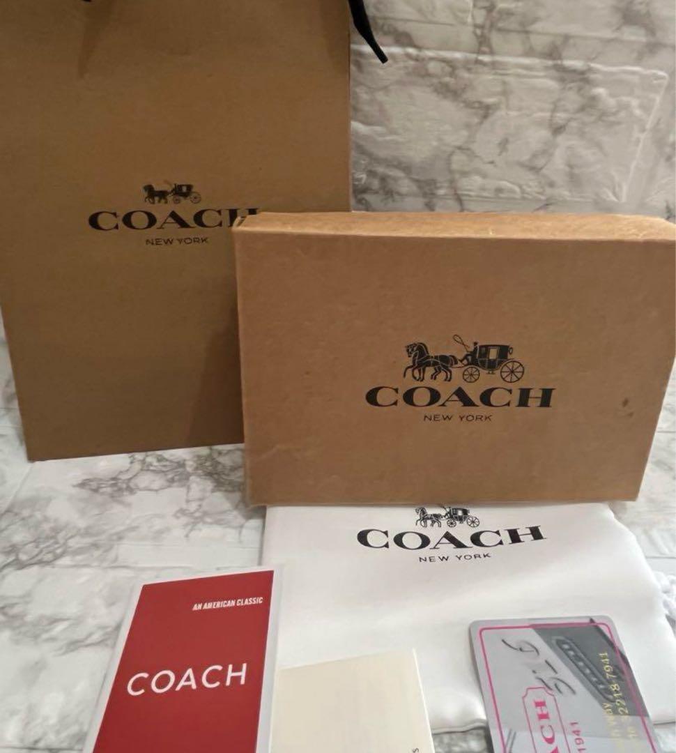 【新品】COACH 長財布 ブラウン/レッド