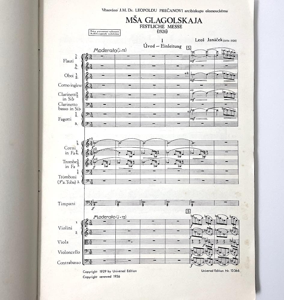 絶版本 レオシュ・ヤナーチェク グラゴル・ミサ ポケット・スコア