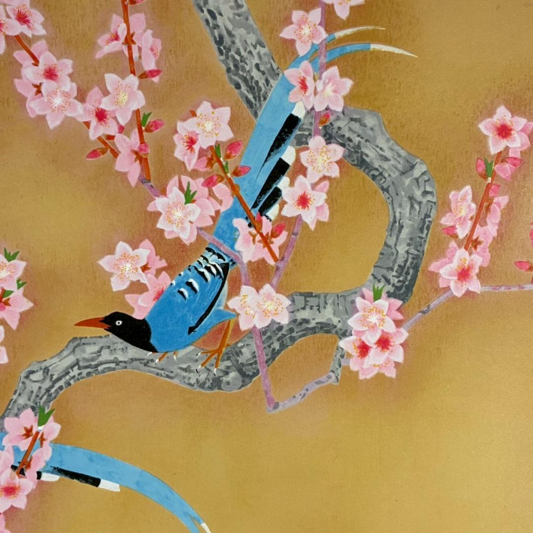 上村松篁「春輝」リトグラフ 直筆サイン・落款入り 証明シール有 上村松園の長男