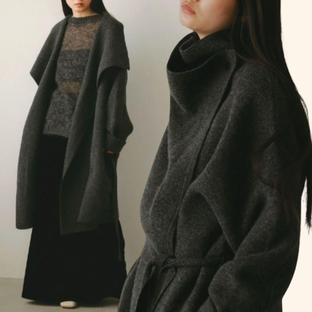 CASA FLINE メリノウールドレープコート