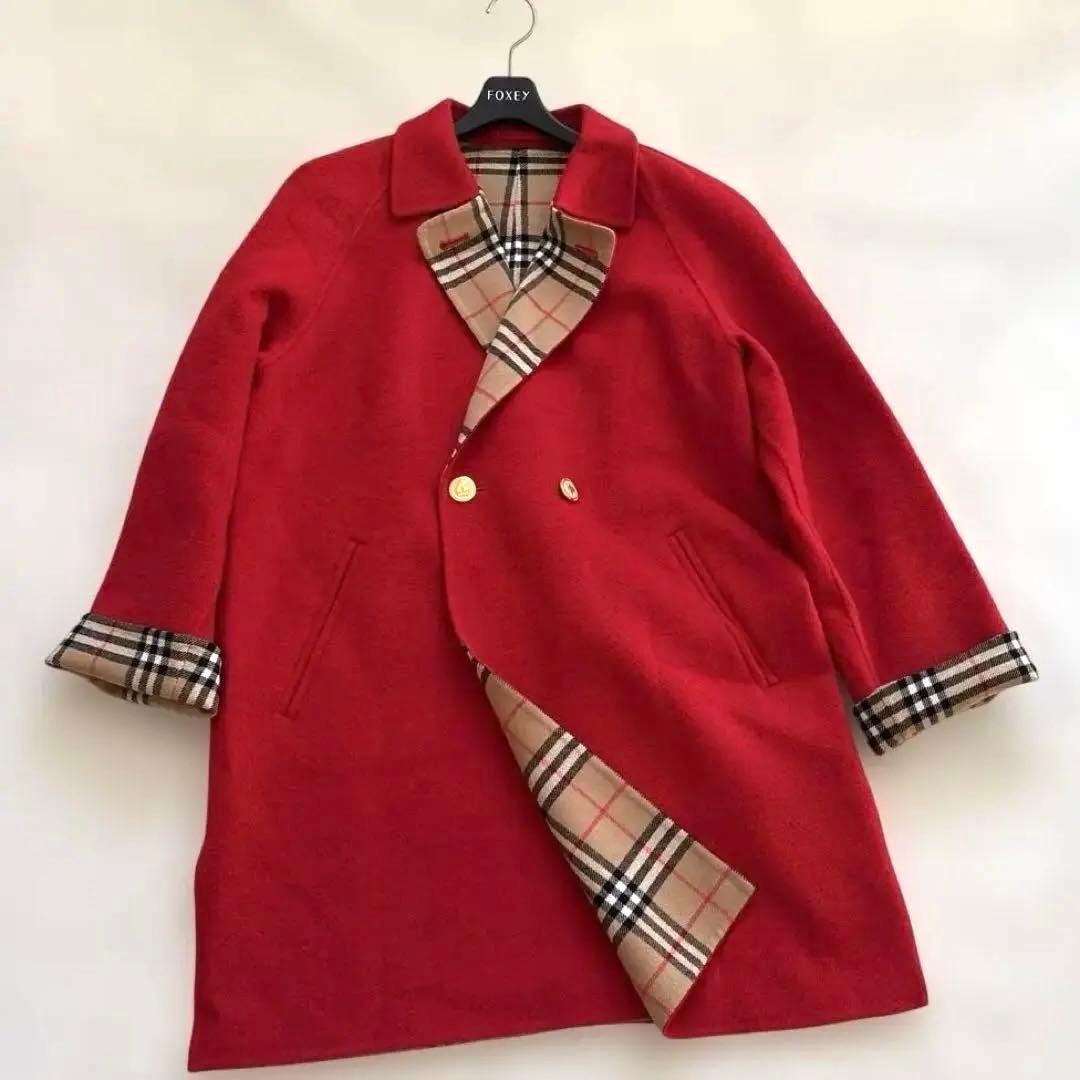 美品✨ 希少 ✨バーバリーズ ダブルフェイス カシミヤ混コート レッド