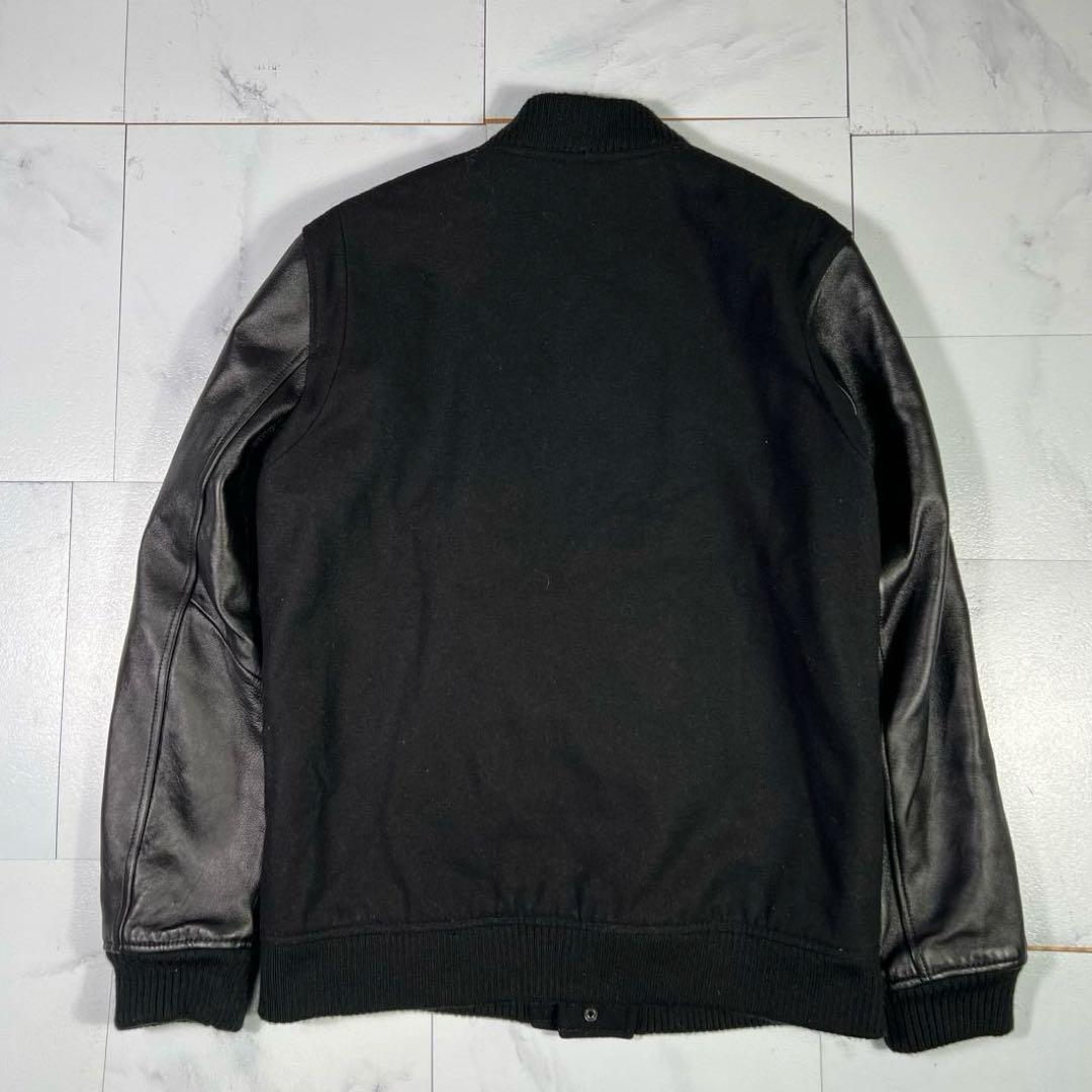 【美品】ナノユニバース スタジャン 袖ラムレザー切り替え キルティング裏地　L