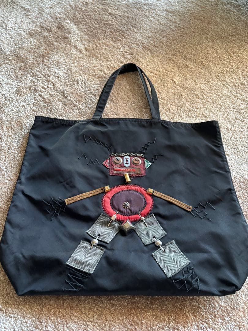 PRADA プラダ　ロボット❗️トートバック　ブラック　ギャランティカードあり❗️