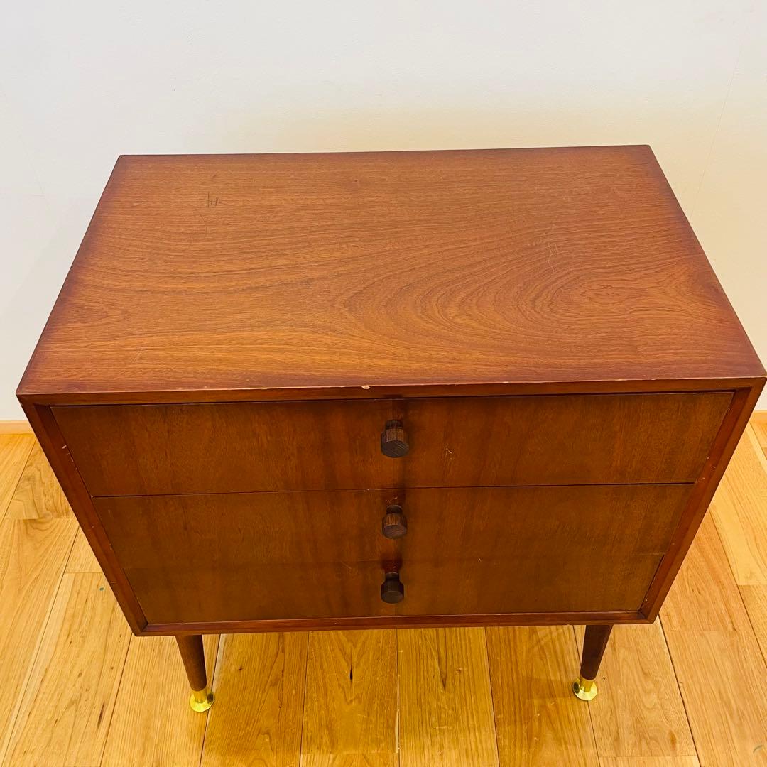 ヴィンテージ チェスト 3段 金属脚 レッグ アンティーク 良好