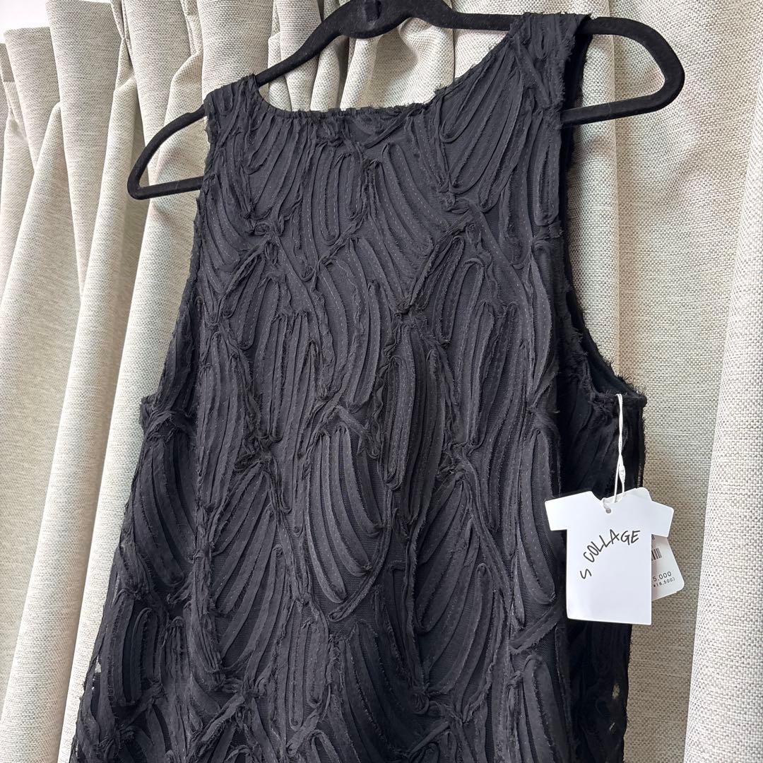 collage バテンレース ロングワンピース 黒 コラージュ