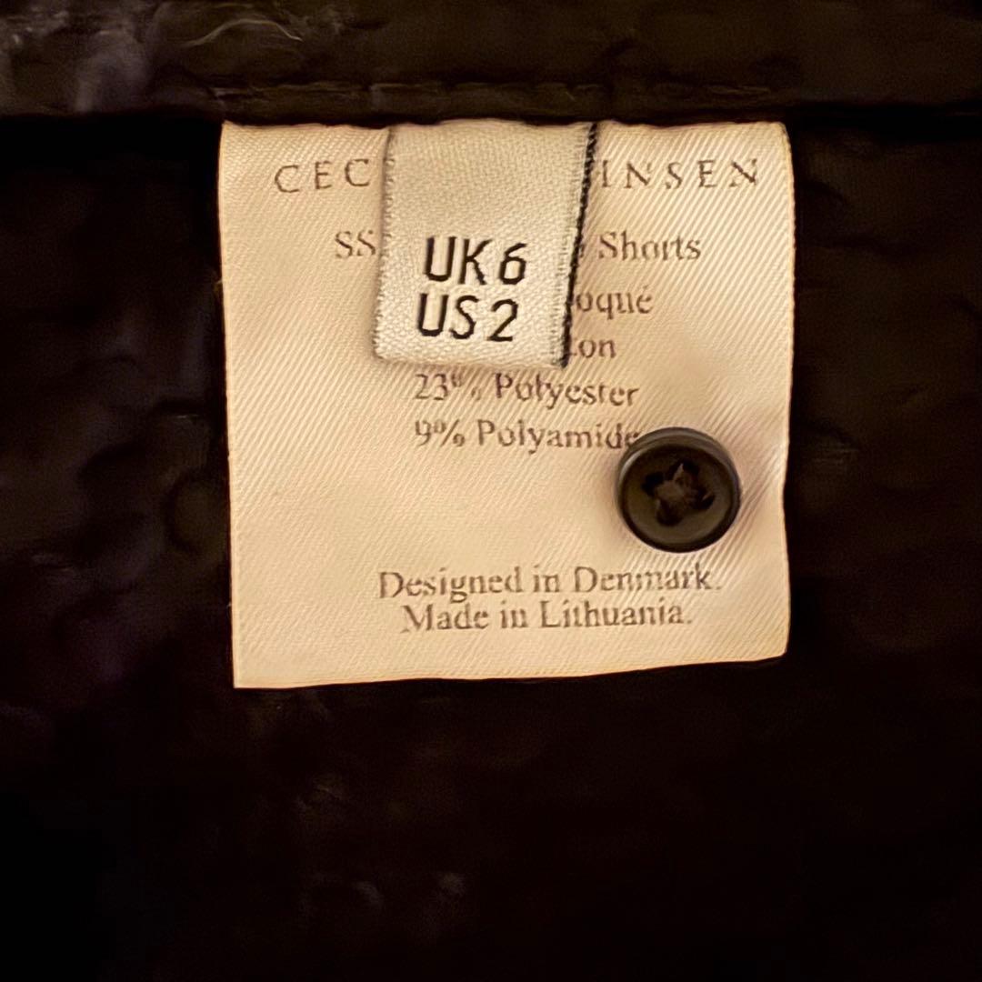 セシリーバンセン 黒 スカラップヘム キュロット