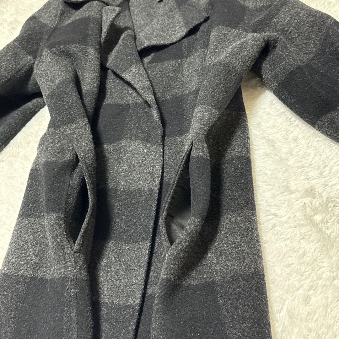 美品 theory セオリー コート チェック OVERLAY S