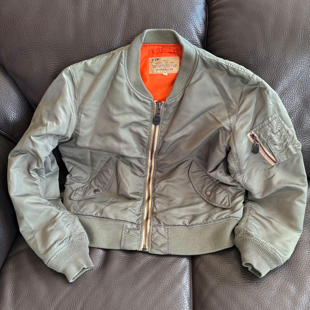 AVIREX MA-1 ジャケット オリーブ カーキ セージ グリーン L XL