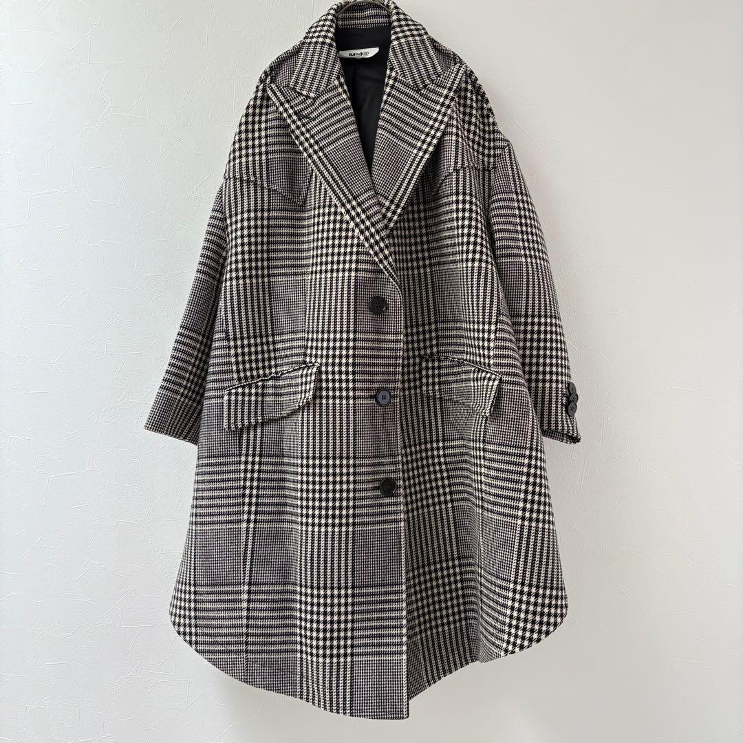 MM6 Maison Margiela チェック柄コクーンコート XS 大きめ