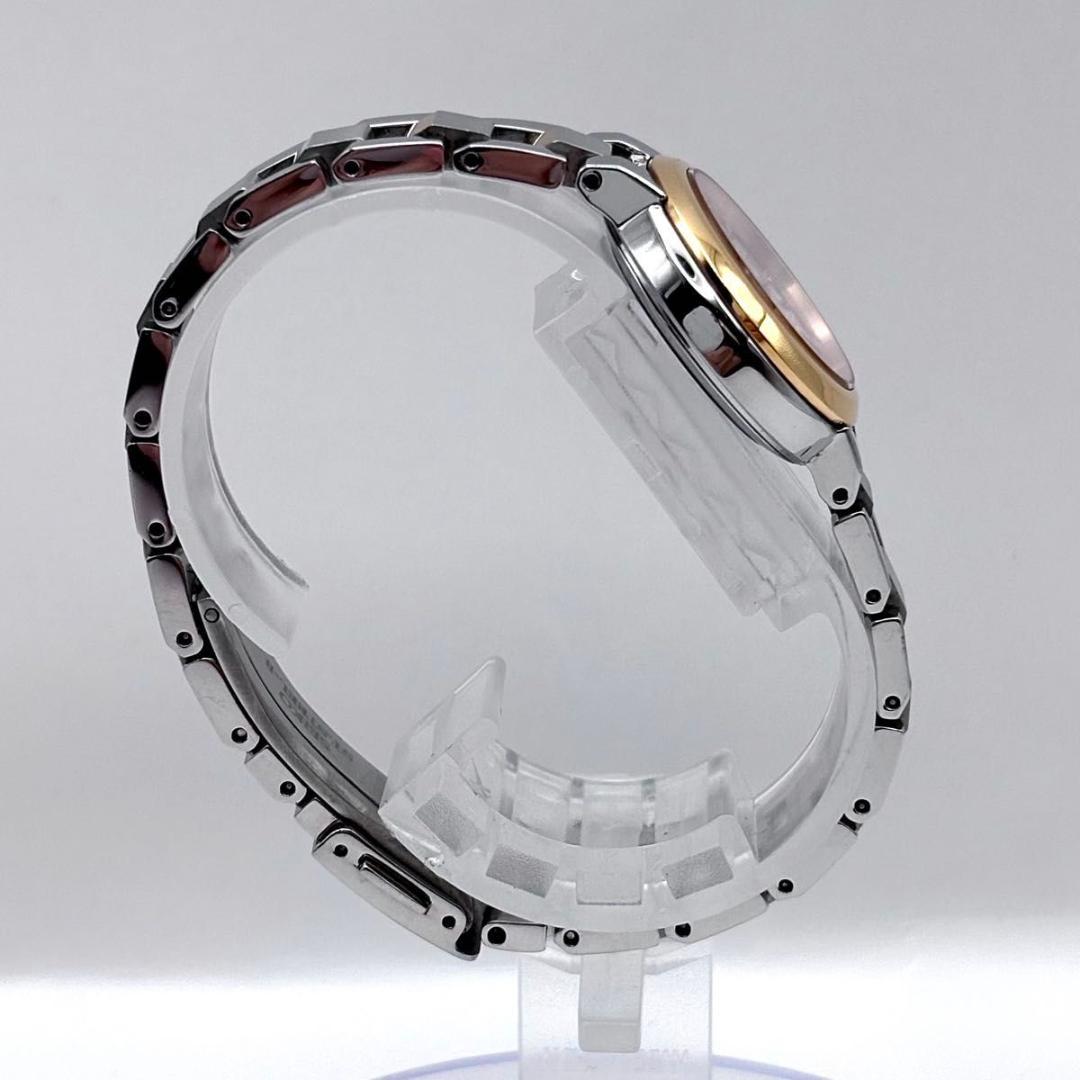 セイコー ルキア 電波ソーラー デイト レディース ピンク 稼働品