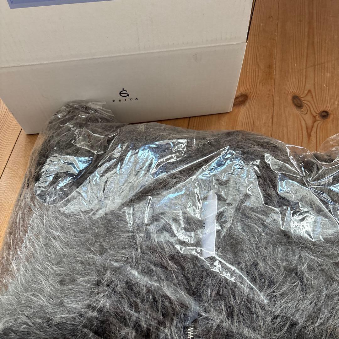 本日発送可能○ESICA ミックスシープファースタンドブルゾン　グレー