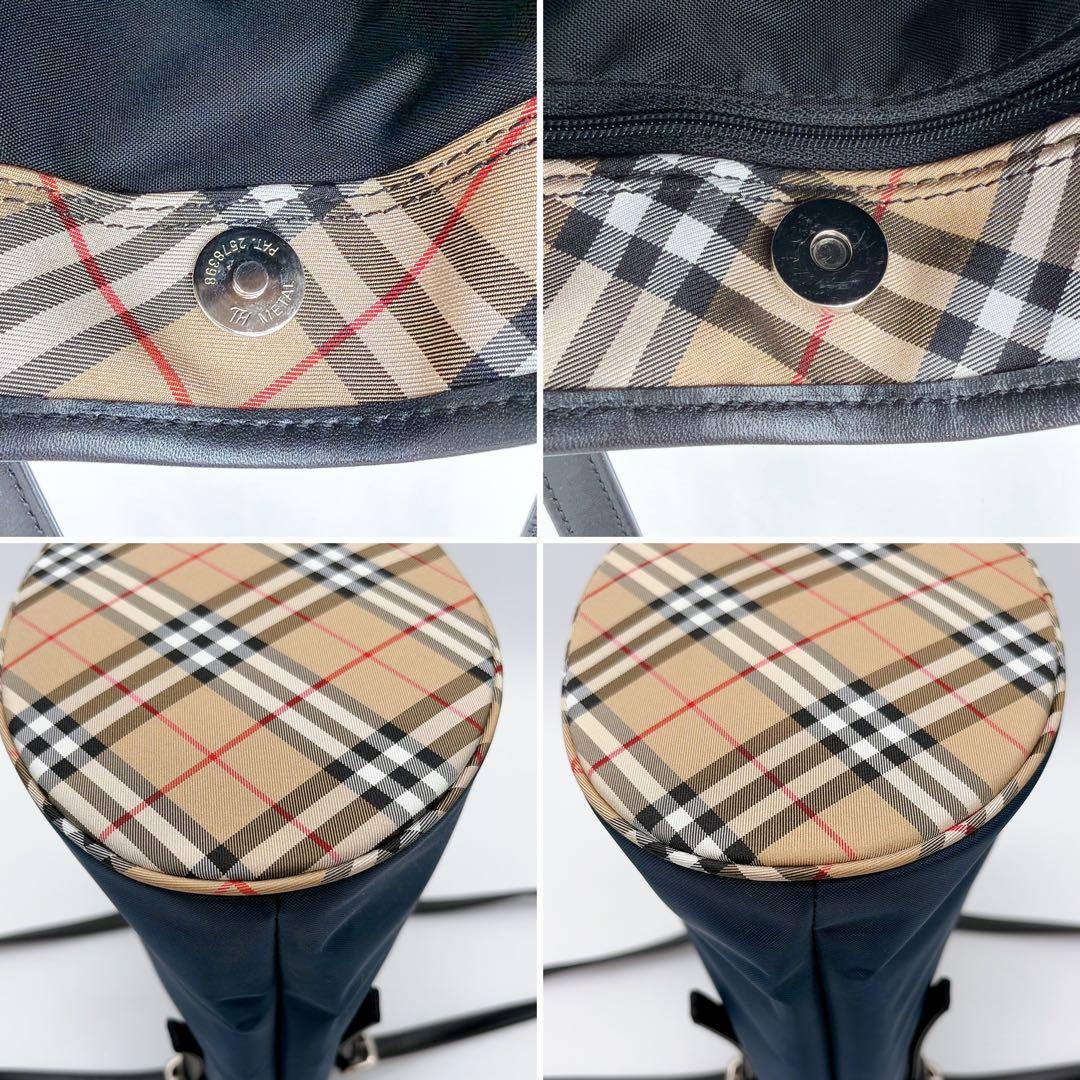 美品✨【バーバリーズブルーレーベル】バケツ型トートバッグ ノバチェック ネイビー