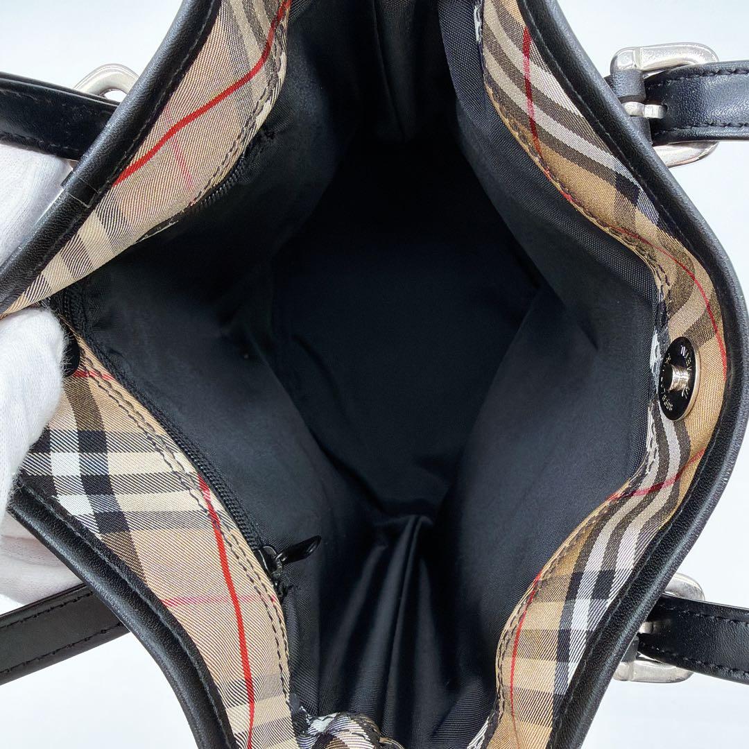 美品✨【バーバリーズブルーレーベル】バケツ型トートバッグ ノバチェック ネイビー