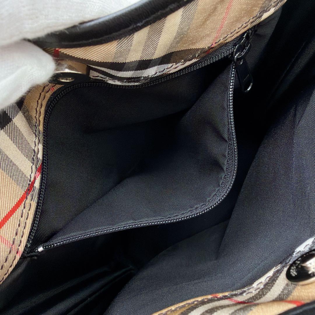 美品✨【バーバリーズブルーレーベル】バケツ型トートバッグ ノバチェック ネイビー