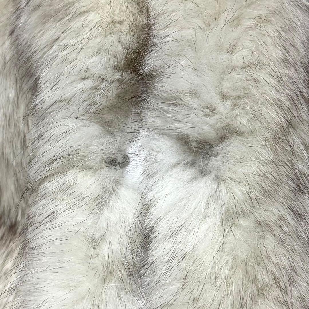 SAGA FOX 毛皮コート フォックスファー 銀サガ アイボリー 13号