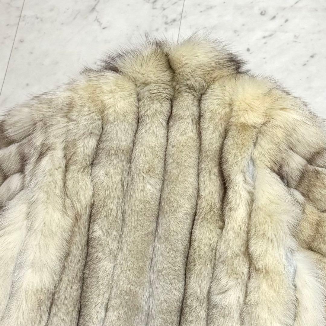 SAGA FOX 毛皮コート フォックスファー 銀サガ アイボリー 13号