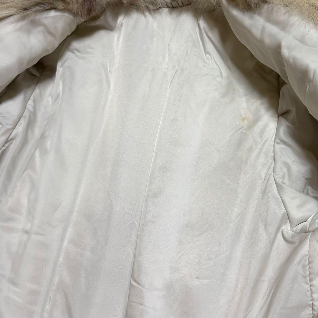 SAGA FOX 毛皮コート フォックスファー 銀サガ アイボリー 13号