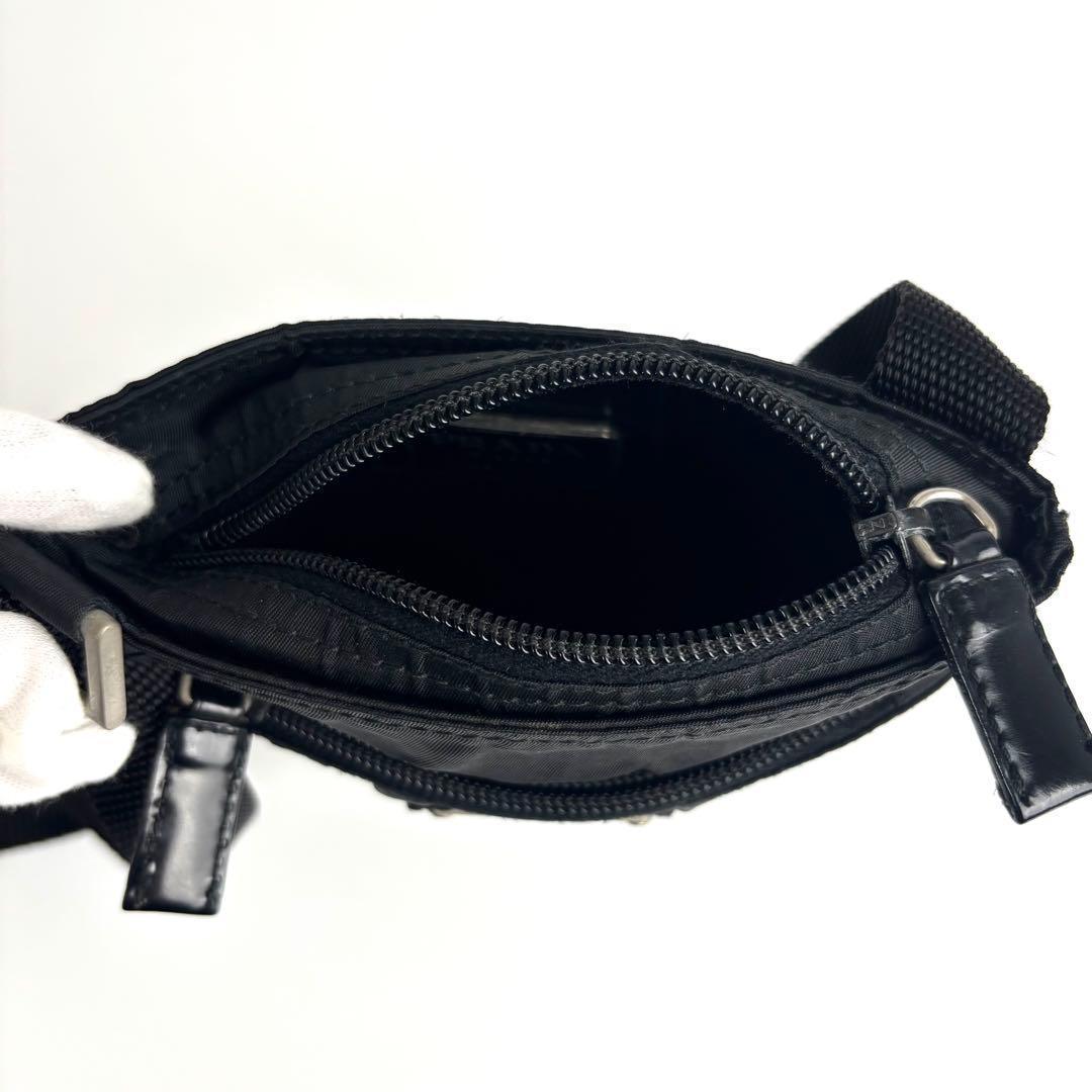 極美品 PRADA プラダ ミニショルダーバッグ サコッシュ ナイロン レザー