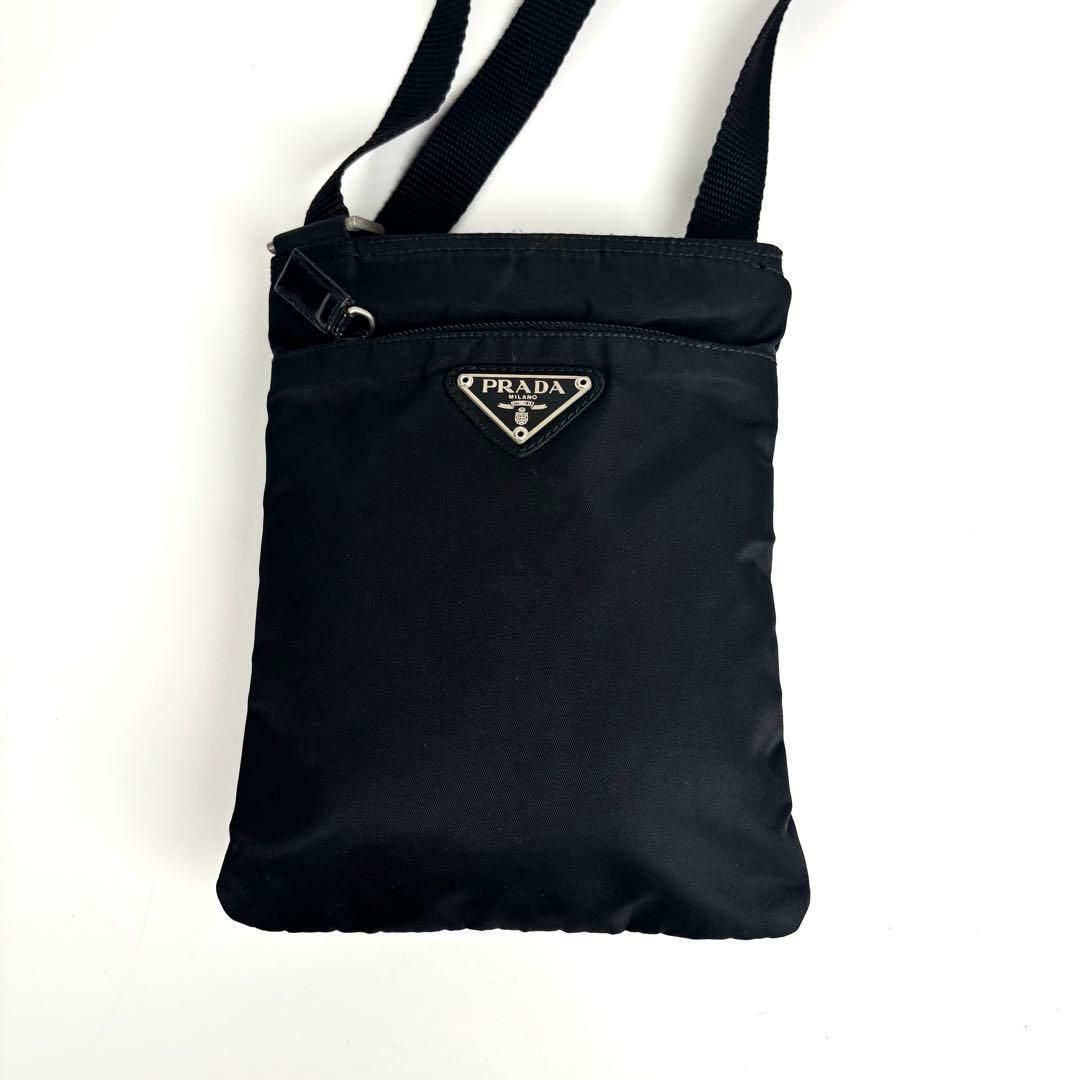 極美品 PRADA プラダ ミニショルダーバッグ サコッシュ ナイロン レザー