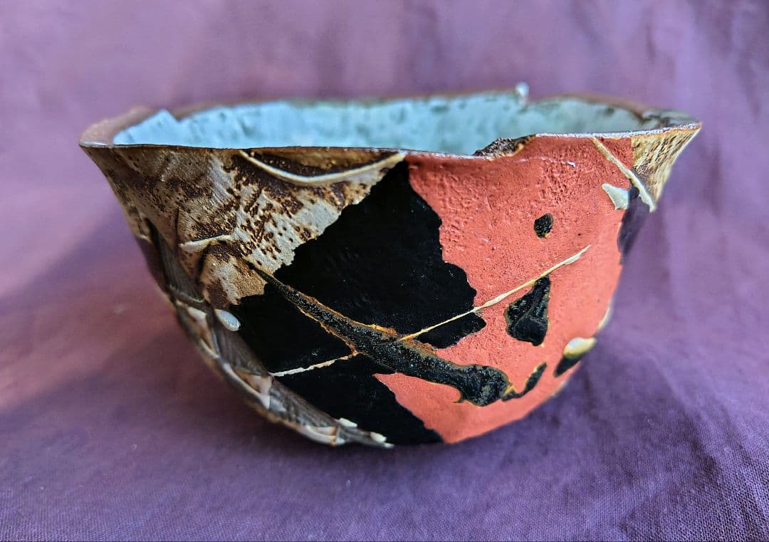 彩文茶碗 (熊本義孝 作) 未使用 新品同様