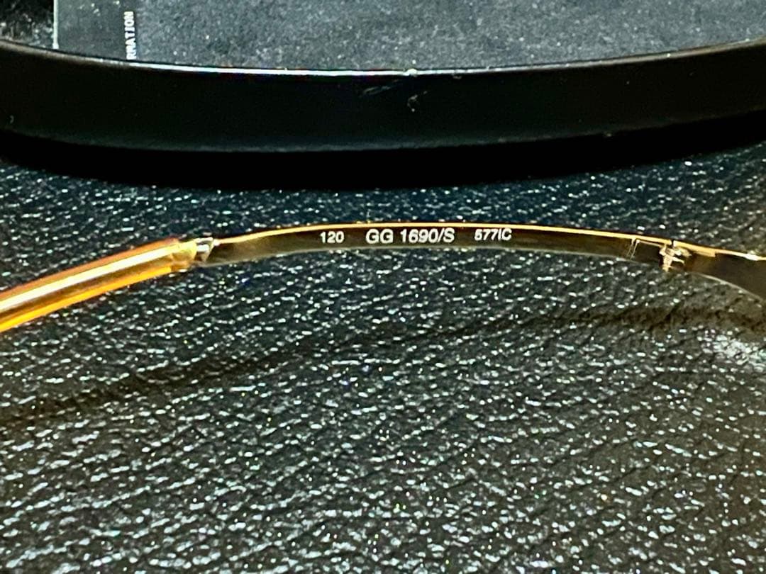 GUCCI アンダーテンプルサングラス(イエロー) 高見沢さん愛用 同型同色