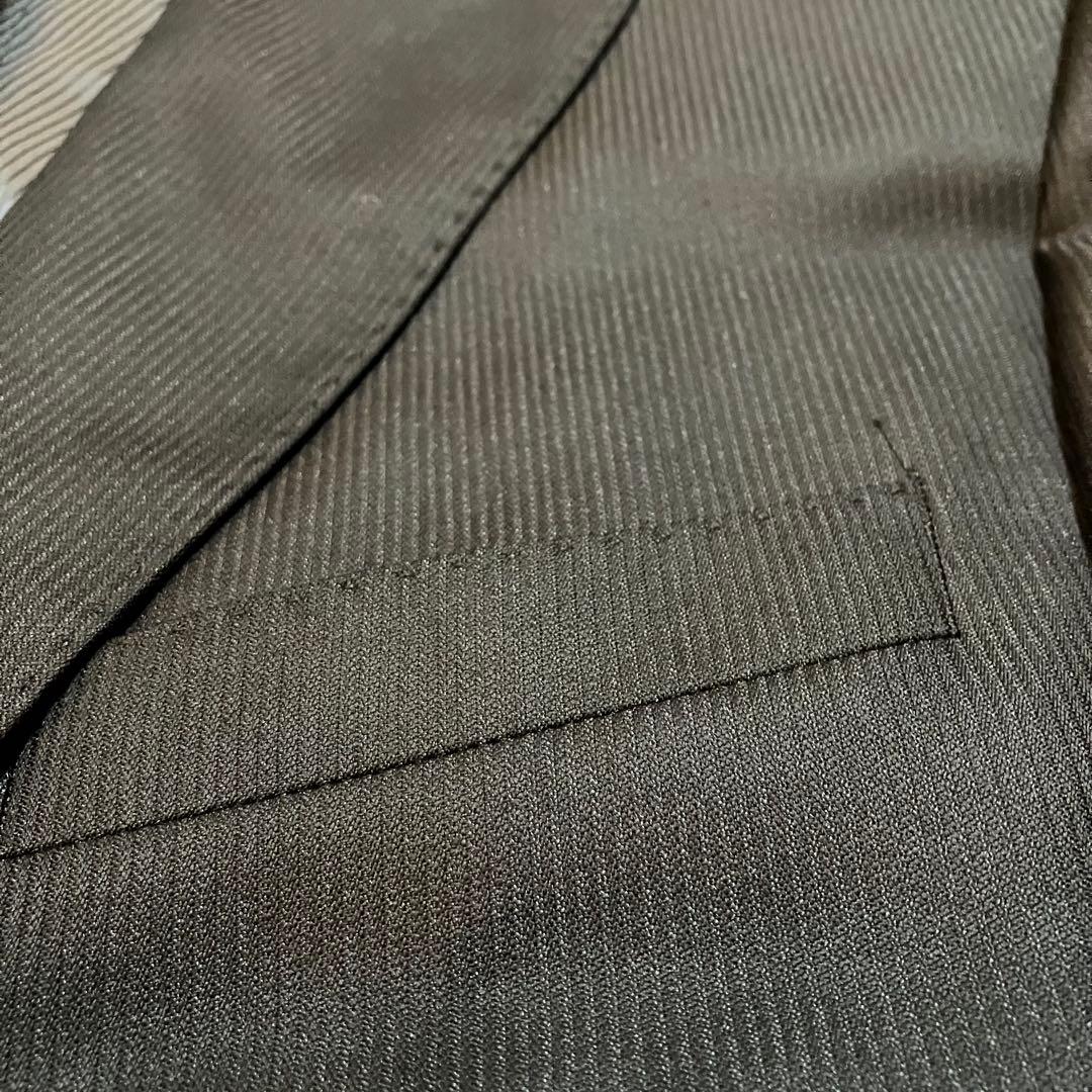 HUGO BOSS ボス黒縞柄ビジネススーツ48サイズ2B(送料込み)タグ付き