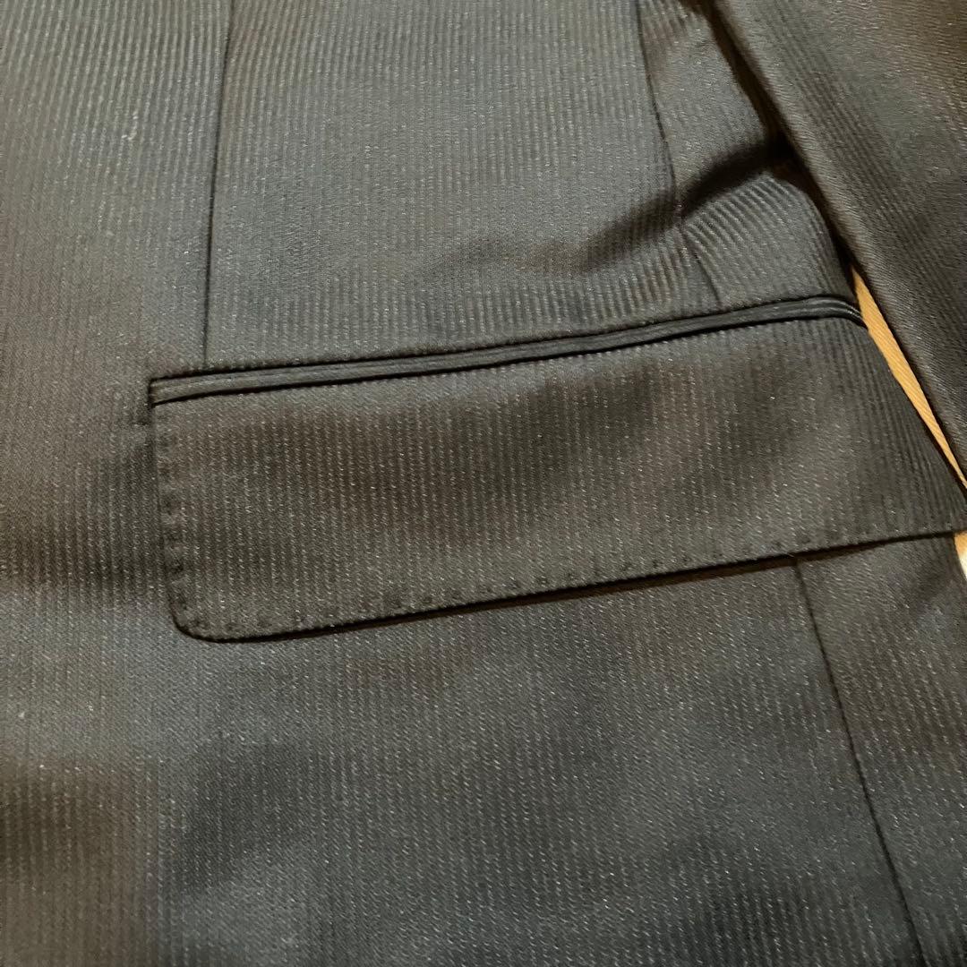 HUGO BOSS ボス黒縞柄ビジネススーツ48サイズ2B(送料込み)タグ付き