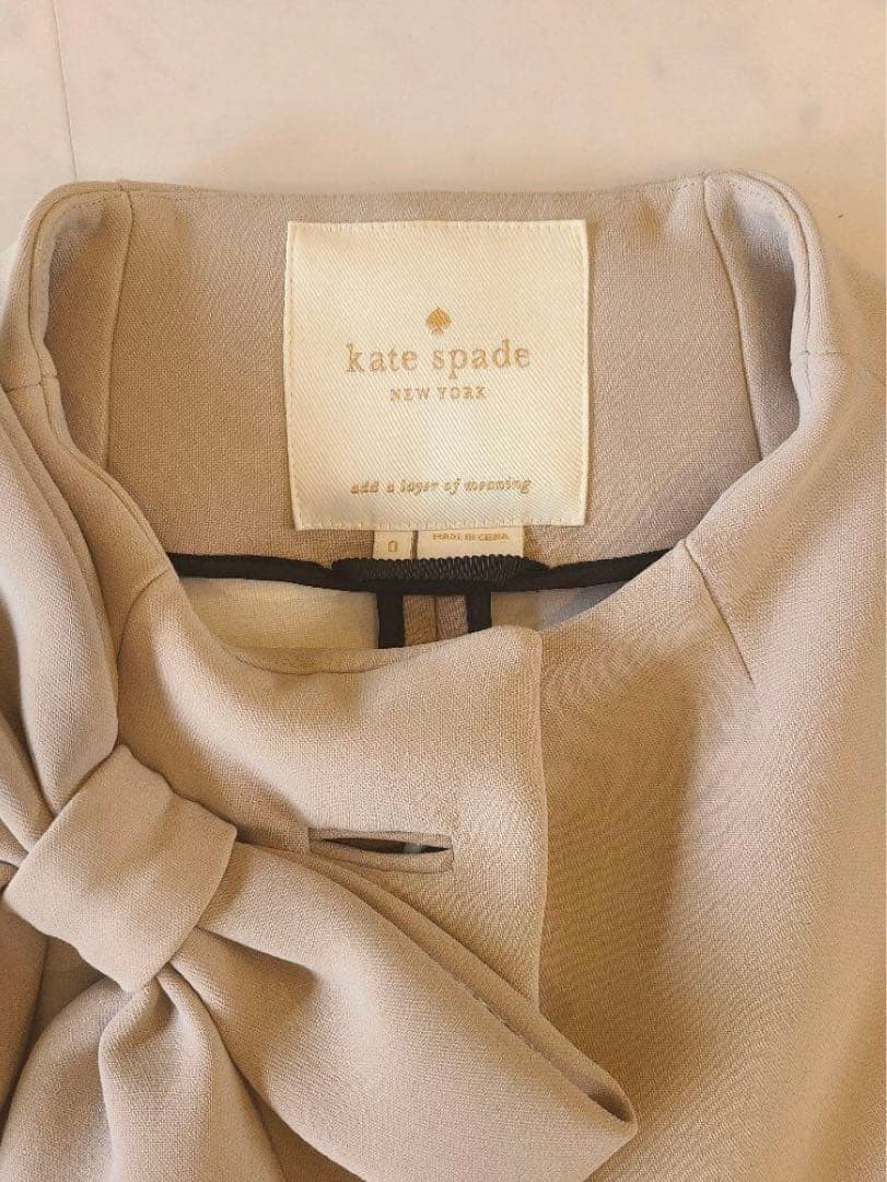 1/23お値下げkate spade♠︎美品ノーカラーリボンコート