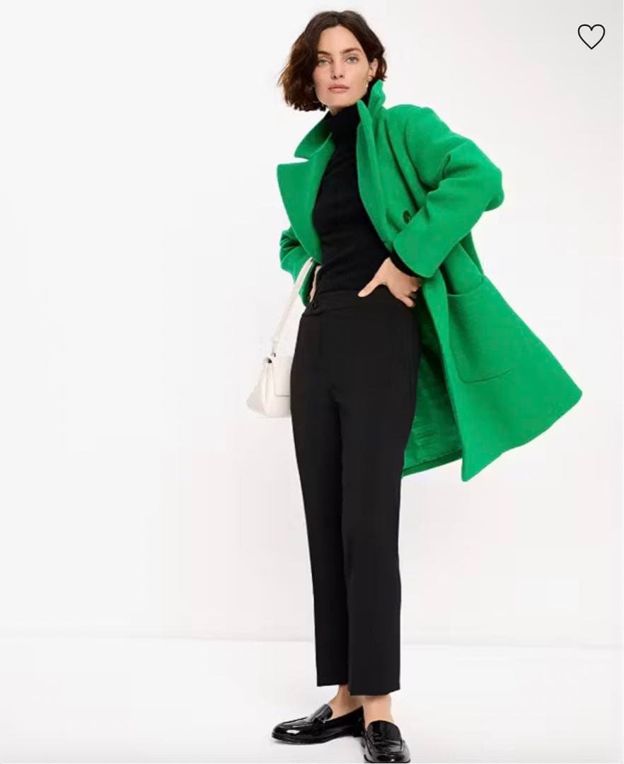 ダブルブレステッド ウール コート グリーン