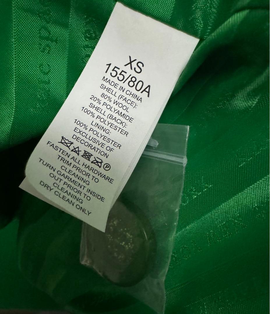 ダブルブレステッド ウール コート グリーン