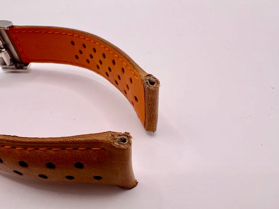 訳アリ　タグ・ホイヤー カレラ 20mm ブラウンレザー パンチング　ストラップ