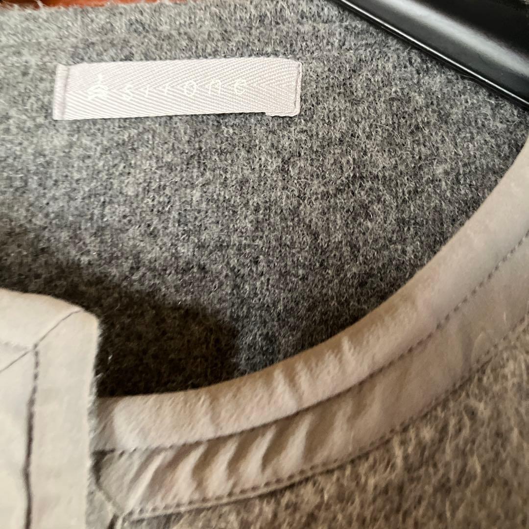 sirone ノーカラーグレージャケット