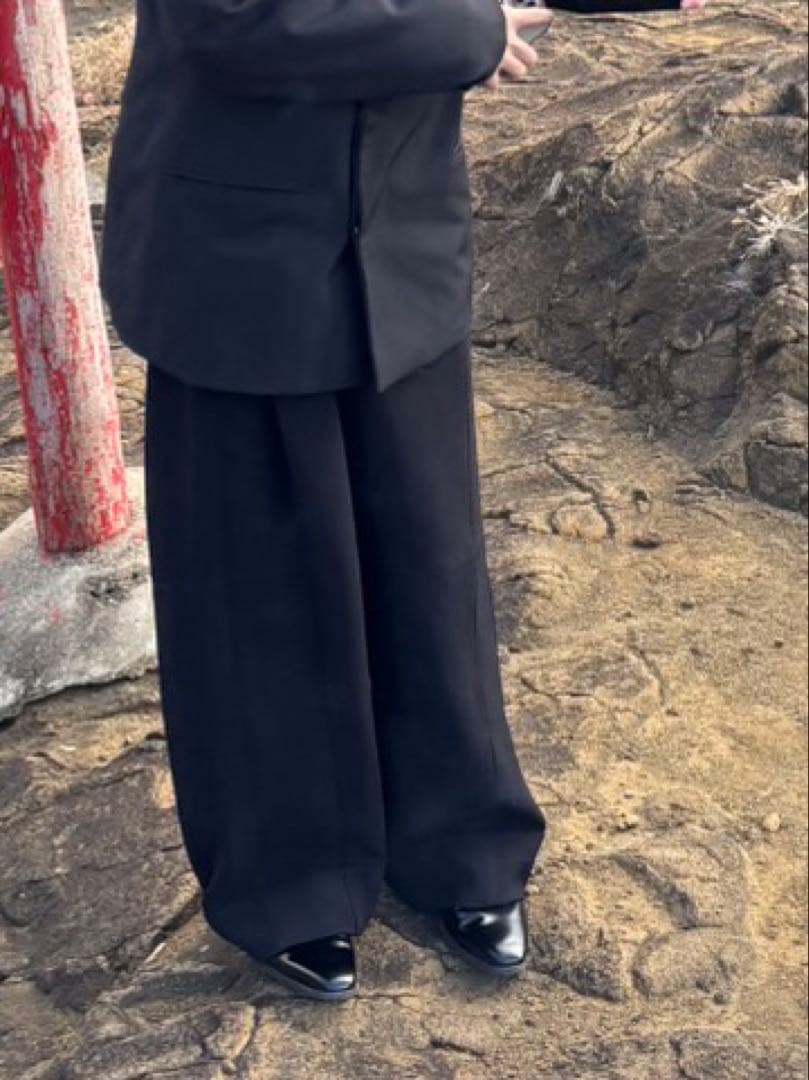 acne studios ブラック テーラードパンツ スラックス FR42