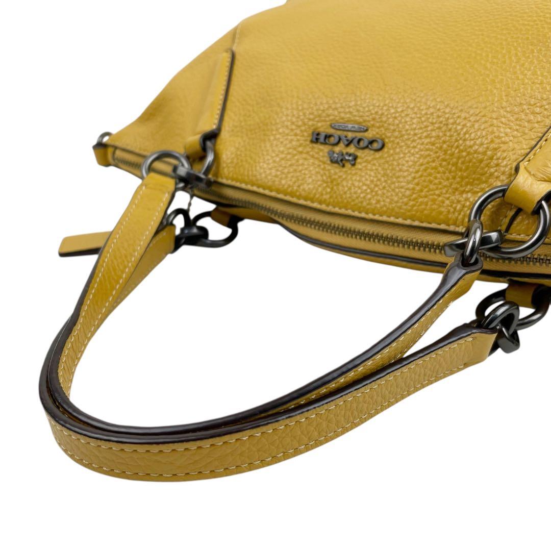 極美品　COACH ショルダーバッグ ハンドバッグ 2way F28993 黄色