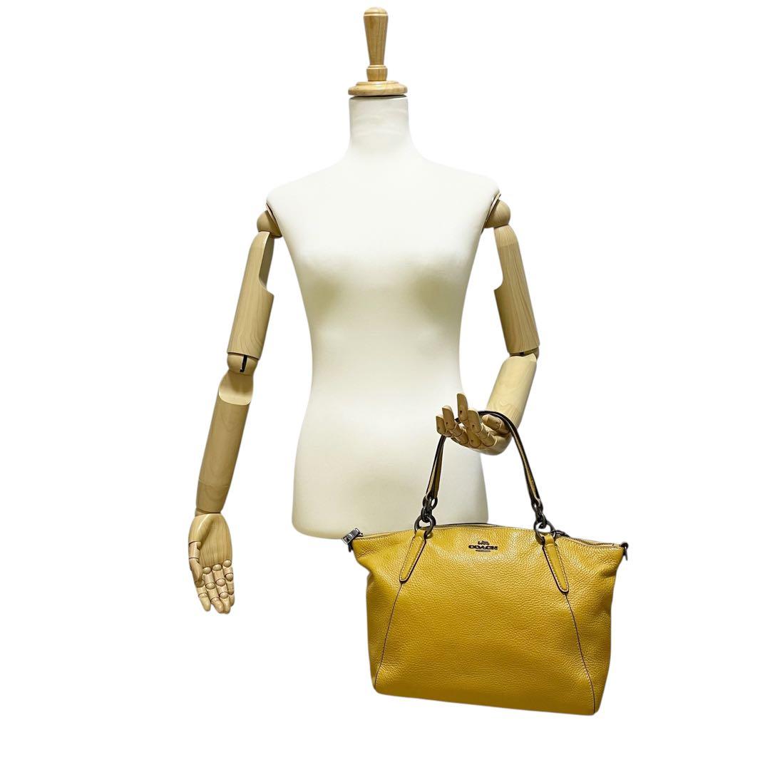 極美品　COACH ショルダーバッグ ハンドバッグ 2way F28993 黄色