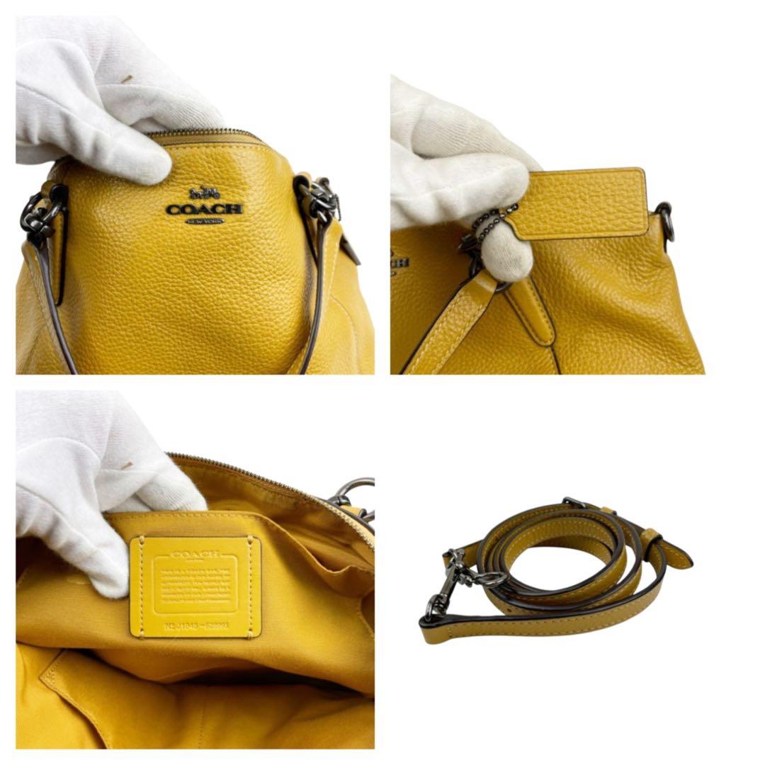 極美品　COACH ショルダーバッグ ハンドバッグ 2way F28993 黄色