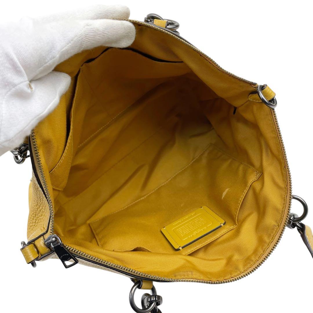 極美品　COACH ショルダーバッグ ハンドバッグ 2way F28993 黄色