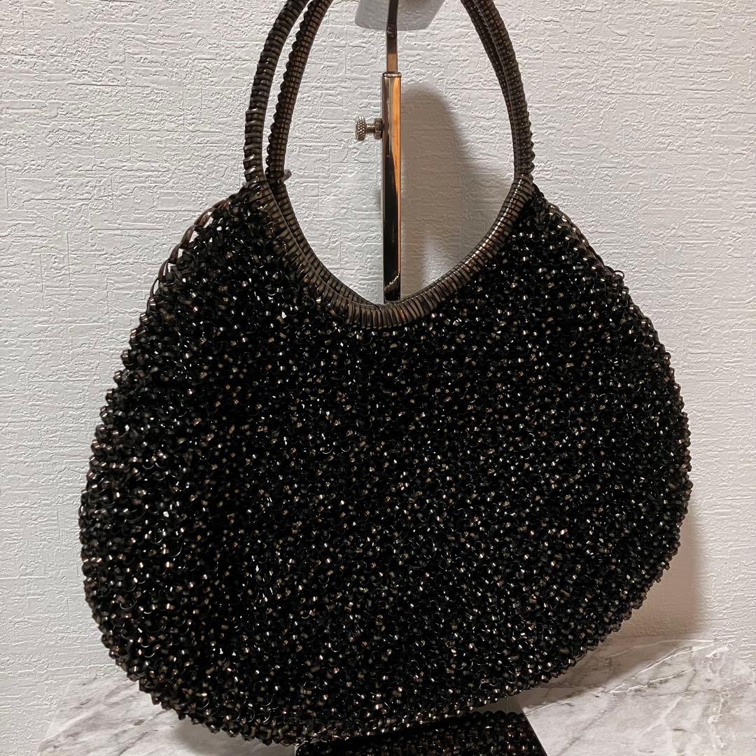 アンテプリマ ビジュー付き ワイヤーバッグ ブラック ハーフムーン