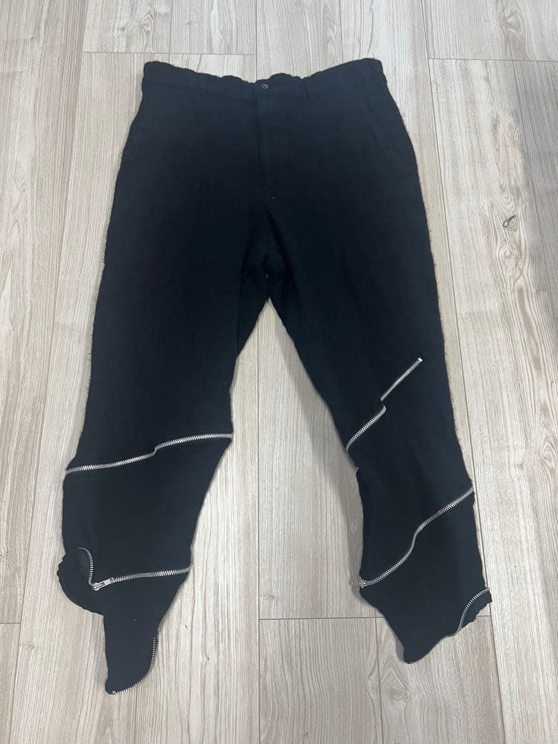 ブラック　コムデギャルソン　ウール　螺旋　パンツ　スパイラル　美品